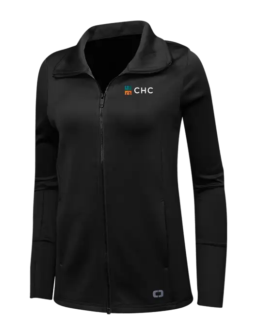 OGIO Black Womens Endurance Modern Performance Full-Zip w/CHC Logo