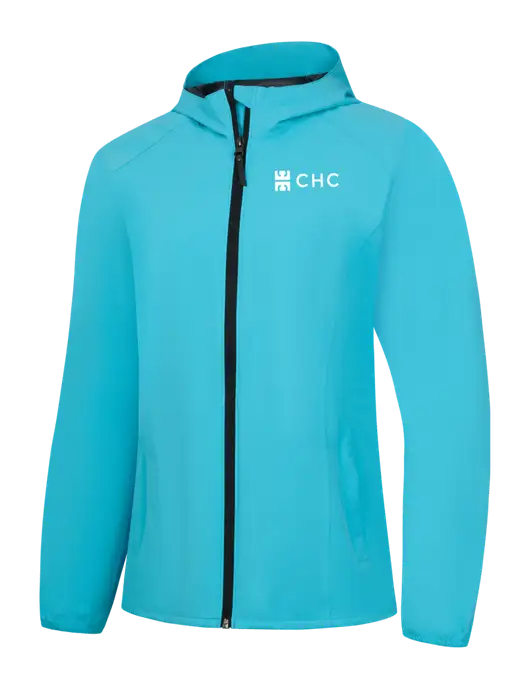 Womens Light Sapphire Blue Essential Rain Jacket w/CHC Logo