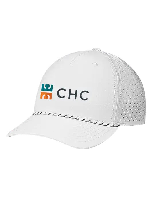 Richardson Laser Perf Performance White/White-Black Rope Cap w/CHC Logo