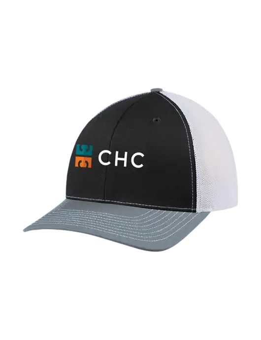 Richardson Adjustable Snapback Original 112 Trucker Cap Black/Light Heather Grey/White Mesh w/CHC Logo