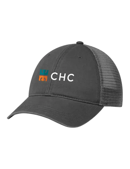 Richardson 111 Garment Washed Trucker Cap Charcoal w/Charcoal Mesh w/CHC Logo
