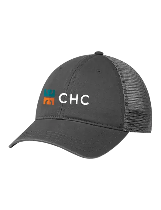 Richardson 111 Garment Washed Trucker Cap Charcoal w/Charcoal Mesh w/CHC Logo