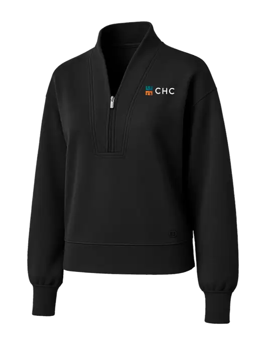 OGIO Womens Black Transcend 1/4-Zip w/CHC Logo