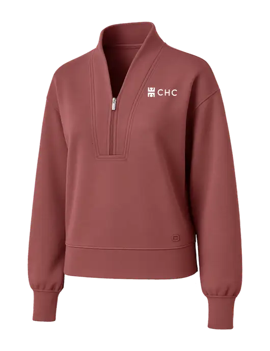 OGIO Womens Soft Maroon Transcend 1/4-Zip w/CHC Logo