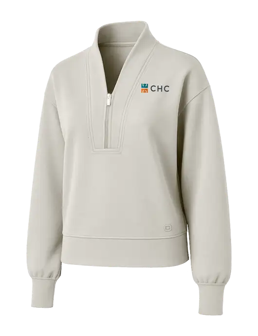 OGIO Womens Ivory Transcend 1/4-Zip w/CHC Logo