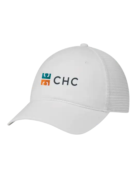 Richardson 111 Garment Washed Trucker Cap White w/White Mesh w/CHC Logo