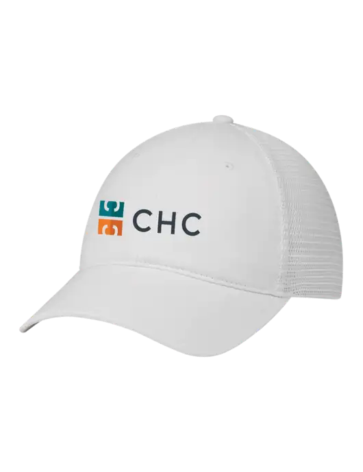 Richardson 111 Garment Washed Trucker Cap White w/White Mesh w/CHC Logo