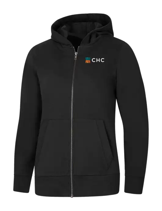 Womens Black Re-Fleece Full-Zip Hoodie w/CHC Logo