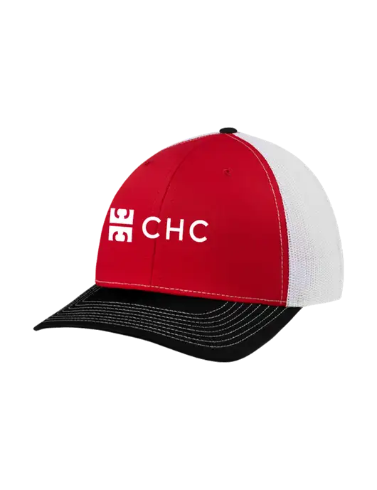 Richardson Adjustable Snapback Original 112 Trucker Cap Black/Red/White Mesh w/CHC Logo