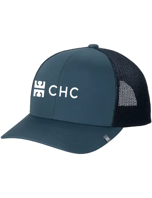 TravisMathew Dark Slate Blue Cruz Trucker Cap w/CHC Logo