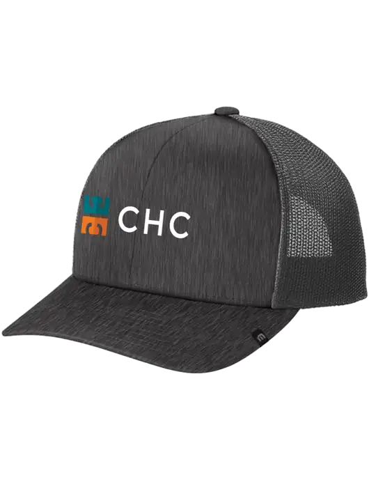 TravisMathew Very Dark Grey Heather Cruz Trucker Cap w/CHC Logo
