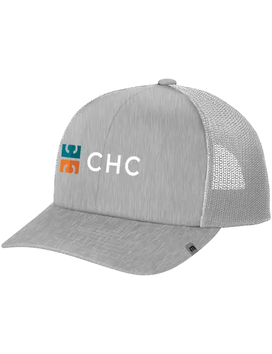 TravisMathew Light Medium Grey Heather Cruz Trucker Cap w/CHC Logo