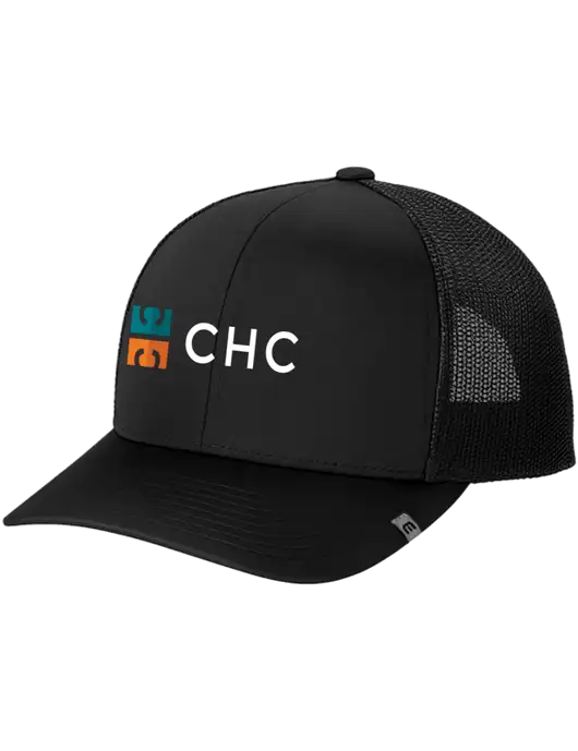 TravisMathew Black Cruz Trucker Cap w/CHC Logo