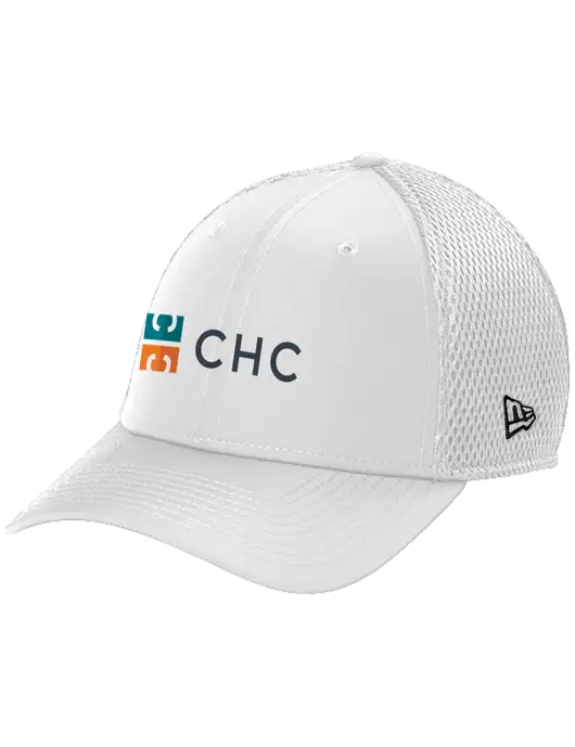 New Era 39THIRTY Performance Stretch White Mesh Cap w/CHC Logo