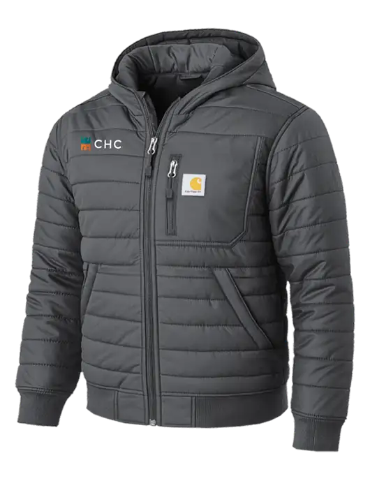 Carhartt Gilliam Insulated Dark Grey Hooded Jacket w/CHC Logo