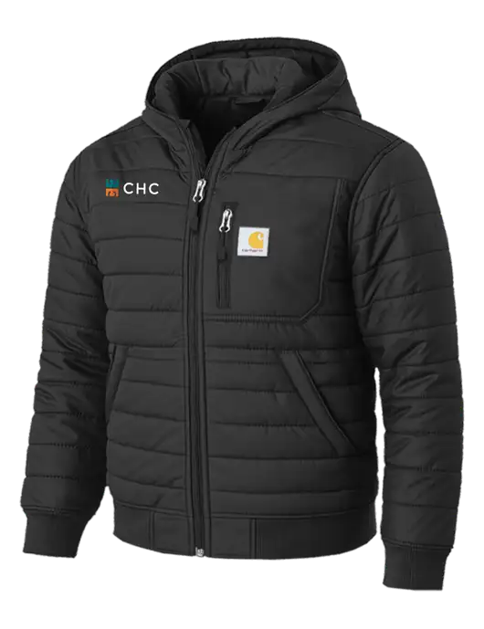 Carhartt Gilliam Insulated Black Hooded Jacket w/CHC Logo