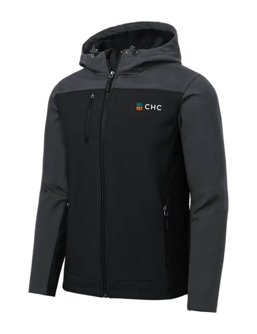 Hooded Core Dark Grey/Black Soft Shell Jacket w/CHC Logo