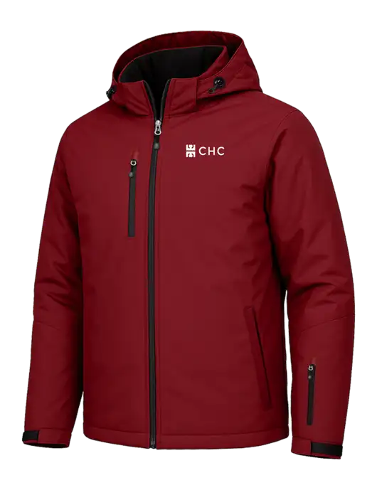 Cold Weather Vortex Red/ Black Waterproof 3-in-1 Jacket with Detachable Hood w/CHC Logo, CHC Logo