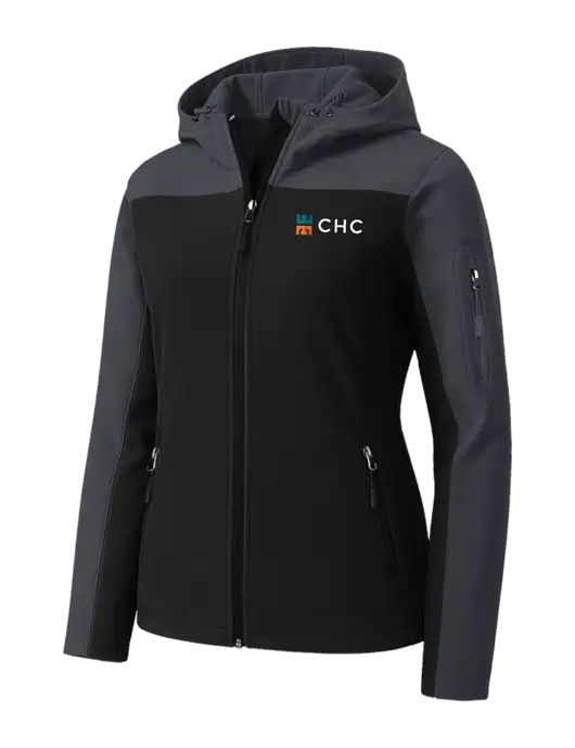 Womens Hooded Core Dark Grey/Black Soft Shell Jacket w/CHC Logo