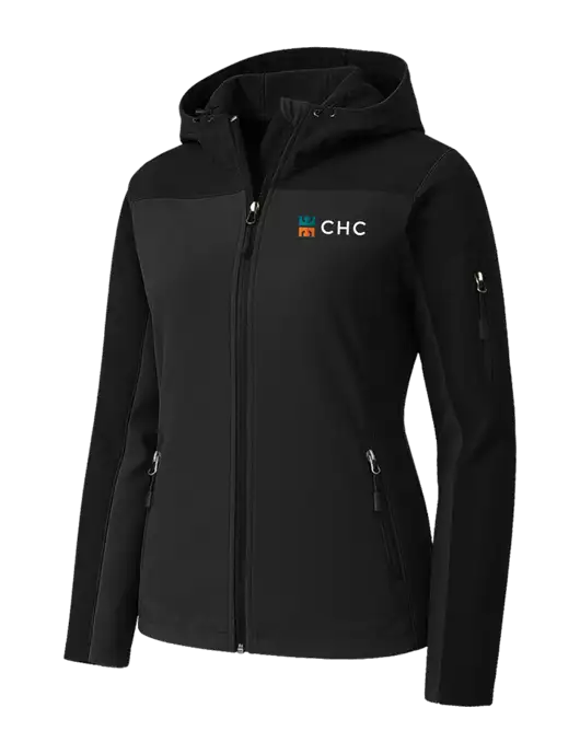 Womens Hooded Core Black Soft Shell Jacket w/CHC Logo