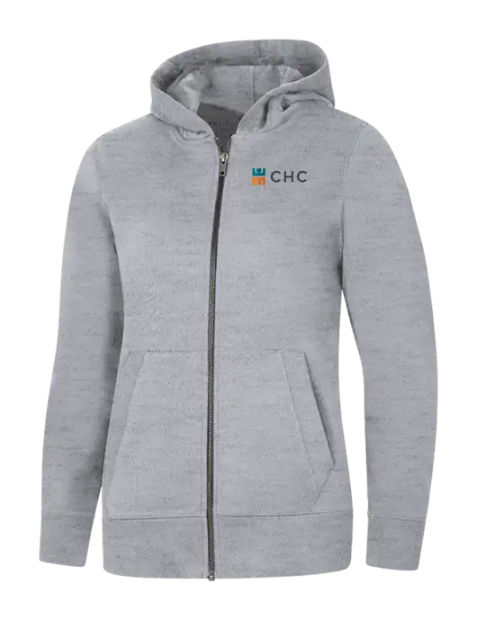 Womens Light Grey Heather Re-Fleece Full-Zip Hoodie w/CHC Logo