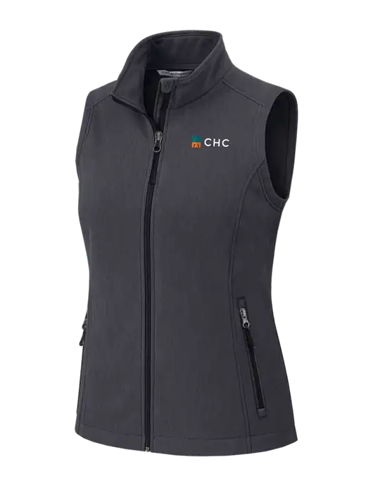 Charcoal Heather Womens Core Soft Shell Vest w/CHC Logo