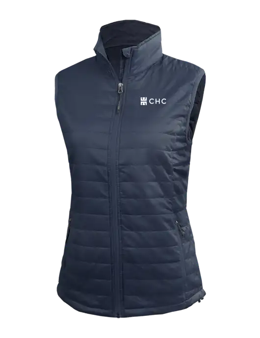 Womens Packable Navy Puffy Vest w/CHC Logo
