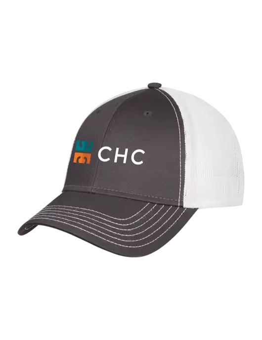 Dark Grey/White Mesh Trucker Cap Snap Back w/CHC Logo