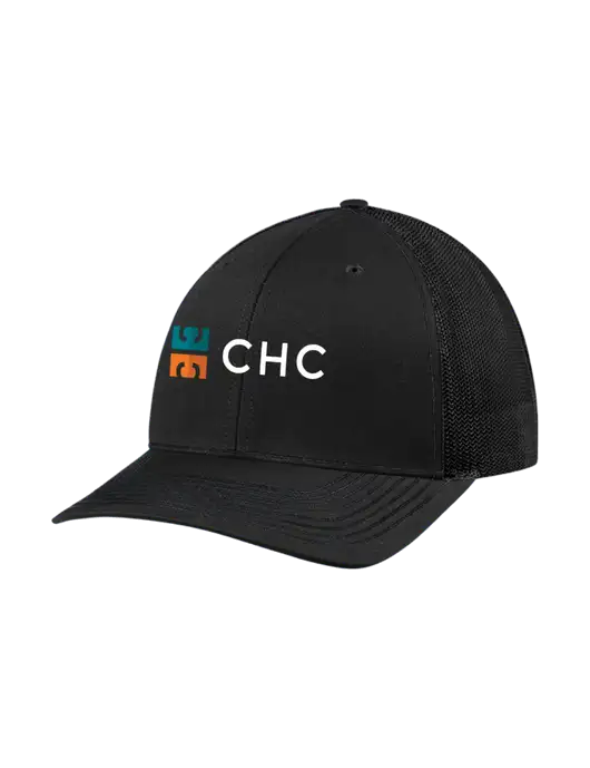 Richardson Adjustable Snapback Original 112 Trucker Cap Black w/Black Mesh w/CHC Logo