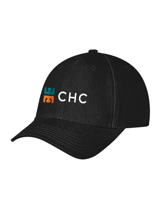 Black Structured Soft Snap Closure Hook & Loop Cap w/CHC Logo