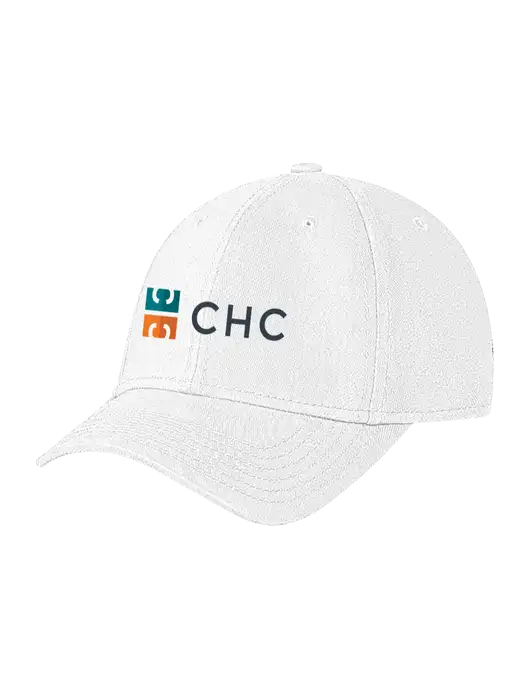 White Structured Soft Snap Closure Hook & Loop Cap w/CHC Logo