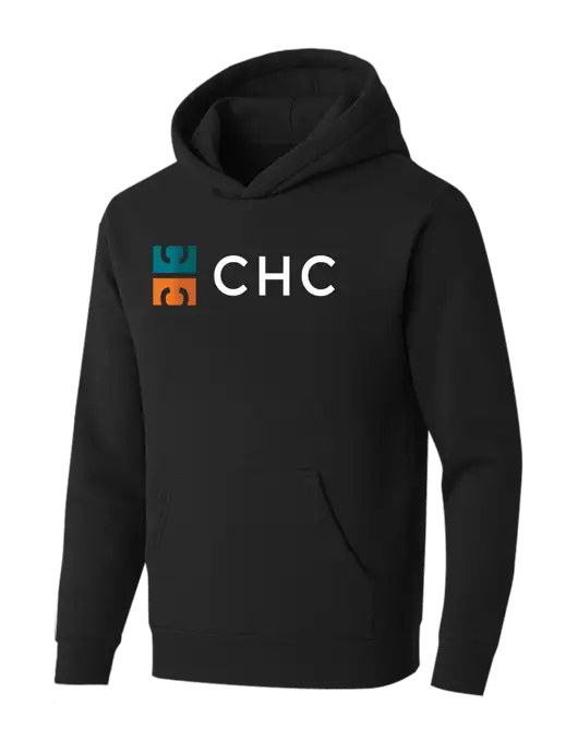BELLA+CANVAS Black Sponge Fleece Pullover Hoodie w/CHC Logo