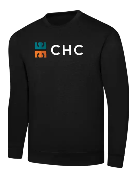 Black 7.8 oz Ring Spun Crew Sweatshirt w/CHC Logo