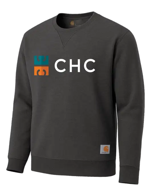 Carhartt Dark Grey Heather Midweight Crewneck Sweatshirt w/CHC Logo