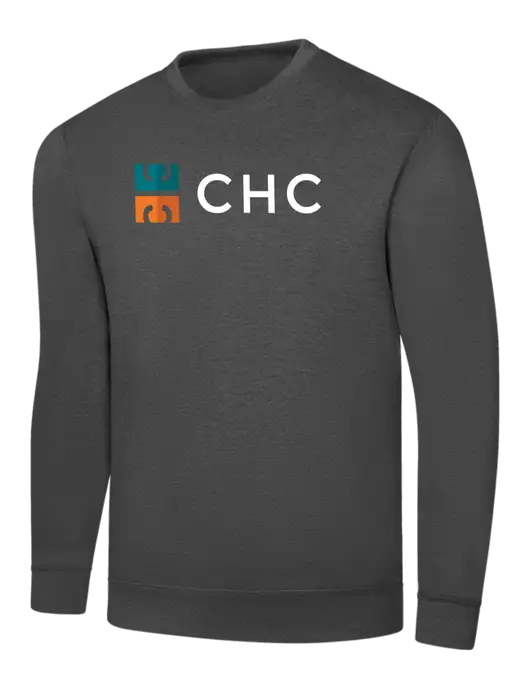 Charcoal 7.8 oz Ring Spun Crew Sweatshirt w/CHC Logo