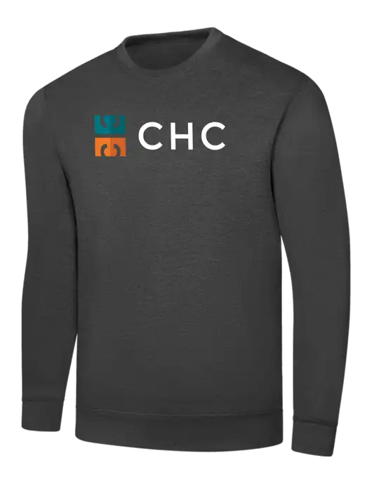 Dark Heather Grey 7.8 oz Ring Spun Crew Sweatshirt w/CHC Logo