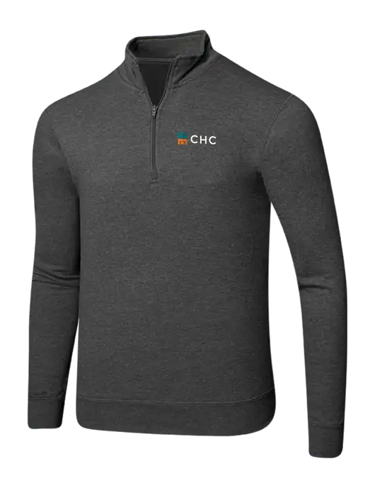 Dark Heather Grey 8.5 oz Ring Spun 1/4 Zip Pullover Sweatshirt w/CHC Logo