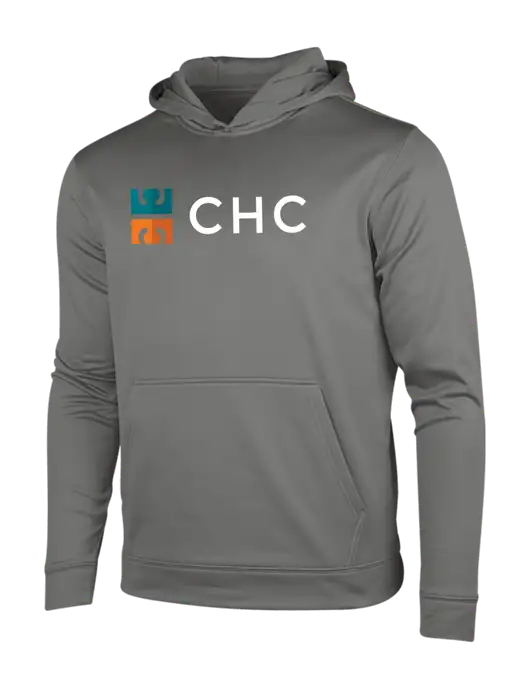Dark Smoke Grey Sport-Wick Fleece Hooded Pullover w/CHC Logo