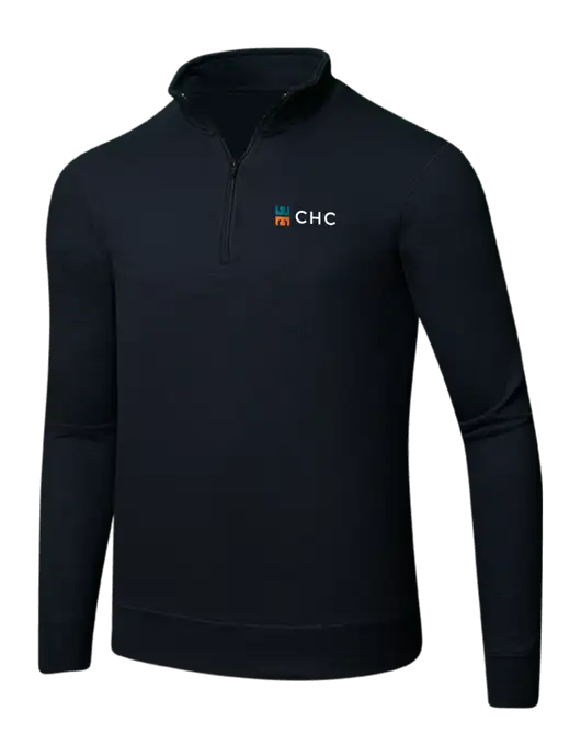 Jet Black 8.5 oz Ring Spun 1/4 Zip Pullover Sweatshirt w/CHC Logo