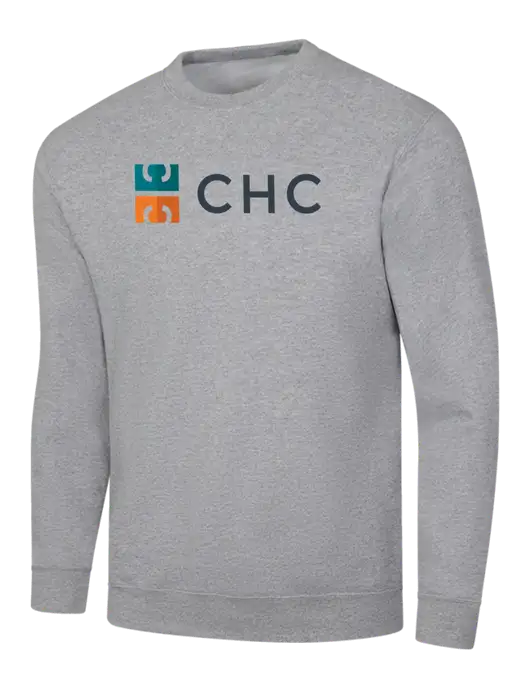 Light Grey Heather 7.8 oz Ring Spun Crew Sweatshirt w/CHC Logo