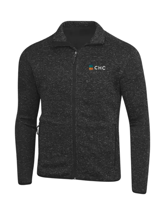 Black Heather Sweater Fleece Jacket w/CHC Logo