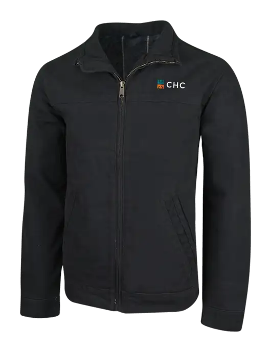 Cornerstone Black Washed Duck Cloth Flannel Lined Work Jacket w/CHC Logo