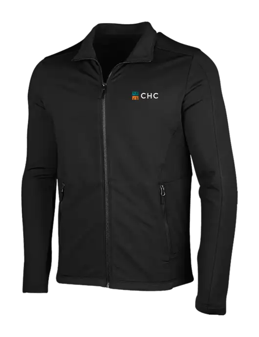 Deep Black Grid Fleece Jacket w/CHC Logo