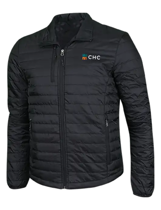 Deep Black Puffy Packable Jacket w/CHC Logo