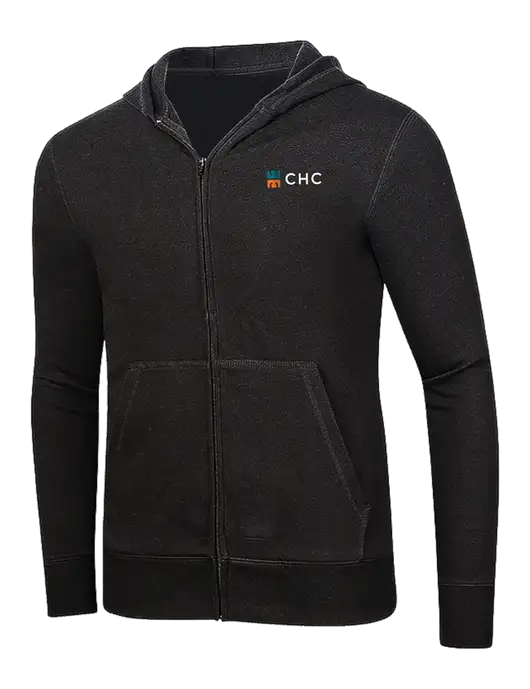 Full-Zip Black Heavyweight Hooded Sweatshirt w/CHC Logo
