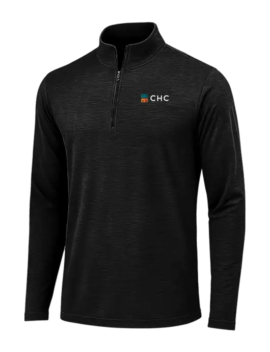 Black Triad Solid Posicharge Tri-Blend Wicking 1/4 Zip Pullover w/CHC Logo