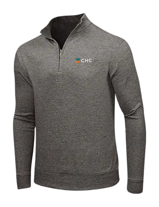 Charcoal Heather/Medium Heather Grey Interlock 1/4 Zip w/CHC Logo