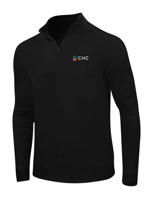 Deep Black/Charcoal Heather Interlock 1/4 Zip w/CHC Logo