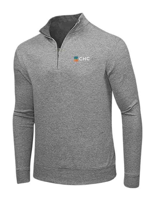 Medium Heather Grey/Charcoal Heather Interlock 1/4 Zip w/CHC Logo