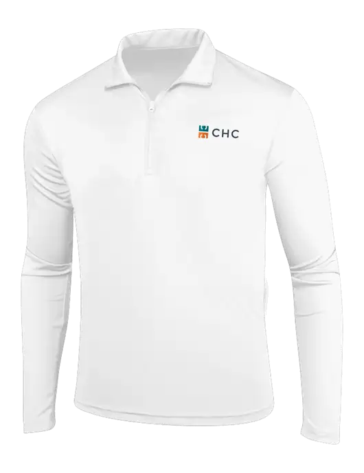 White PosiCharge Competitor 1/4 Zip Pullover w/CHC Logo